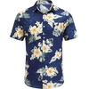image:imageCOOFANDY Mens Hawaiian Shirt Short Sleeve Floral Button Down Shirts Tropical Holiday Beach ShirtsNavy  Flower 4