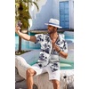 image:imageCOOFANDY Mens Hawaiian Shirt Short Sleeve Floral Button Down Shirts Tropical Holiday Beach ShirtsNavy  Palm Tree