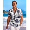 image:imageCOOFANDY Mens Hawaiian Shirt Short Sleeve Floral Button Down Shirts Tropical Holiday Beach ShirtsNavy  Palm Tree