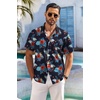 image:imageCOOFANDY Mens Hawaiian Shirt Short Sleeve Floral Button Down Shirts Tropical Holiday Beach ShirtsNavy  Red  Flower