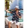 image:imageCOOFANDY Mens Hawaiian Shirt Short Sleeve Floral Button Down Shirts Tropical Holiday Beach ShirtsNavy  Red  Flower