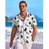 image:imageCOOFANDY Mens Hawaiian Shirt Short Sleeve Floral Button Down Shirts Tropical Holiday Beach ShirtsOff White  Leaf