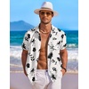 image:imageCOOFANDY Mens Hawaiian Shirt Short Sleeve Floral Button Down Shirts Tropical Holiday Beach ShirtsOff White  Leaf