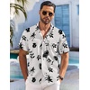 image:imageCOOFANDY Mens Hawaiian Shirt Short Sleeve Floral Button Down Shirts Tropical Holiday Beach ShirtsOff White  Leaf