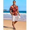 image:imageCOOFANDY Mens Hawaiian Shirt Short Sleeve Floral Button Down Shirts Tropical Holiday Beach ShirtsRed  Sunset  Palm Tree
