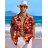 image:imageCOOFANDY Mens Hawaiian Shirt Short Sleeve Floral Button Down Shirts Tropical Holiday Beach ShirtsRed  Sunset  Palm Tree