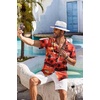 image:imageCOOFANDY Mens Hawaiian Shirt Short Sleeve Floral Button Down Shirts Tropical Holiday Beach ShirtsRed  Sunset  Palm Tree