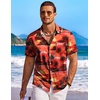 image:imageCOOFANDY Mens Hawaiian Shirt Short Sleeve Floral Button Down Shirts Tropical Holiday Beach ShirtsRed  Sunset  Palm Tree