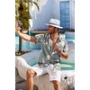 image:imageCOOFANDY Mens Hawaiian Shirt Short Sleeve Floral Button Down Shirts Tropical Holiday Beach ShirtsSage Green  Leaf