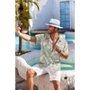 image:imageCOOFANDY Mens Hawaiian Shirt Short Sleeve Floral Button Down Shirts Tropical Holiday Beach ShirtsSage Green  White  Leaf