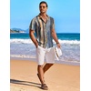 image:imageCOOFANDY Mens Hawaiian Shirt Short Sleeve Floral Button Down Shirts Tropical Holiday Beach ShirtsStriped  Oil Painting