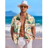 image:imageCOOFANDY Mens Hawaiian Shirt Short Sleeve Floral Button Down Shirts Tropical Holiday Beach ShirtsWhite  Flower