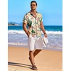 image:imageCOOFANDY Mens Hawaiian Shirt Short Sleeve Floral Button Down Shirts Tropical Holiday Beach ShirtsWhite  Flower