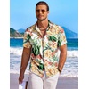 image:imageCOOFANDY Mens Hawaiian Shirt Short Sleeve Floral Button Down Shirts Tropical Holiday Beach ShirtsWhite  Flower