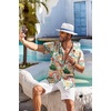 image:imageCOOFANDY Mens Hawaiian Shirt Short Sleeve Floral Button Down Shirts Tropical Holiday Beach ShirtsWhite  Flower