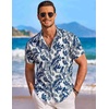 image:imageCOOFANDY Mens Hawaiian Shirt Short Sleeve Floral Button Down Shirts Tropical Holiday Beach ShirtsWhite  Palm Leaf