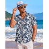 image:imageCOOFANDY Mens Hawaiian Shirt Short Sleeve Floral Button Down Shirts Tropical Holiday Beach ShirtsWhite  Palm Leaf