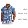 image:imageCOOFANDY Mens Hawaiian Shirt Short Sleeve Floral Button Down Shirts Tropical Holiday Beach ShirtsWhite Flower Blue