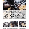 image:imageCOOFANDY Mens Hawaiian Shirt Short Sleeve Summer Button Down Shirts Tropical Vacation Beach Aloha Shirts with PocketBlack  Palm Leaf