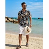 image:imageCOOFANDY Mens Hawaiian Shirt Short Sleeve Summer Button Down Shirts Tropical Vacation Beach Aloha Shirts with PocketBlack  Palm Leaf