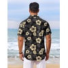 image:imageCOOFANDY Mens Hawaiian Shirt Short Sleeve Summer Button Down Shirts Tropical Vacation Beach Aloha Shirts with PocketBlack  Yellow Flower