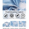 image:imageCOOFANDY Mens Hawaiian Shirt Short Sleeve Summer Button Down Shirts Tropical Vacation Beach Aloha Shirts with PocketBlue  White Leaf