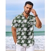 image:imageCOOFANDY Mens Hawaiian Shirt Short Sleeve Summer Button Down Shirts Tropical Vacation Beach Aloha Shirts with PocketGreen  White Flower