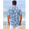 image:imageCOOFANDY Mens Hawaiian Shirt Short Sleeve Summer Button Down Shirts Tropical Vacation Beach Aloha Shirts with PocketLight Blue  White Leaf