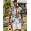 image:imageCOOFANDY Mens Hawaiian Shirt Short Sleeve Summer Button Down Shirts Tropical Vacation Beach Aloha Shirts with PocketLight Green  Palm Tree