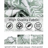 image:imageCOOFANDY Mens Hawaiian Shirt Short Sleeve Summer Button Down Shirts Tropical Vacation Beach Aloha Shirts with PocketLight Green  White Leaf