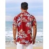 image:imageCOOFANDY Mens Hawaiian Shirt Short Sleeve Summer Button Down Shirts Tropical Vacation Beach Aloha Shirts with PocketRed  Tropical Leaf