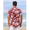 image:imageCOOFANDY Mens Hawaiian Shirt Short Sleeve Summer Button Down Shirts Tropical Vacation Beach Aloha Shirts with PocketWine Red  White Flower