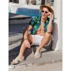 image:imageCOOFANDY Mens Hawaiian Shirts Short Sleeve Button Down Aloha Shirt Casual Beach ClothesBlack Blue  Green Leaf