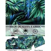 image:imageCOOFANDY Mens Hawaiian Shirts Short Sleeve Button Down Aloha Shirt Casual Beach ClothesBlack Blue  Green Leaf