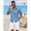 image:imageCOOFANDY Mens Hawaiian Shirts Short Sleeve Button Down Aloha Shirt Casual Beach ClothesBlue