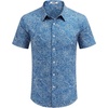 image:imageCOOFANDY Mens Hawaiian Shirts Short Sleeve Button Down Aloha Shirt Casual Beach ClothesBlue