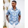 image:imageCOOFANDY Mens Hawaiian Shirts Short Sleeve Button Down Aloha Shirt Casual Beach ClothesBlue White Flower