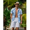 image:imageCOOFANDY Mens Hawaiian Shirts Short Sleeve Button Down Aloha Shirt Casual Beach ClothesBlue White Flower