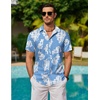 image:imageCOOFANDY Mens Hawaiian Shirts Short Sleeve Button Down Aloha Shirt Casual Beach ClothesBlue White Flower