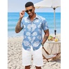 image:imageCOOFANDY Mens Hawaiian Shirts Short Sleeve Button Down Aloha Shirt Casual Beach ClothesBlue White Flower