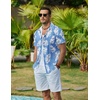image:imageCOOFANDY Mens Hawaiian Shirts Short Sleeve Button Down Aloha Shirt Casual Beach ClothesBlue White Flower