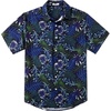 image:imageCOOFANDY Mens Hawaiian Shirts Short Sleeve Button Down Aloha Shirt Casual Beach ClothesBluegreen Fern Leaves