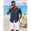 image:imageCOOFANDY Mens Hawaiian Shirts Short Sleeve Button Down Aloha Shirt Casual Beach ClothesBluegreen Fern Leaves