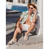image:imageCOOFANDY Mens Hawaiian Shirts Short Sleeve Button Down Aloha Shirt Casual Beach ClothesCeladon Green Palm Leaf