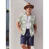 image:imageCOOFANDY Mens Hawaiian Shirts Short Sleeve Button Down Aloha Shirt Casual Beach ClothesCeladon Green Palm Leaf