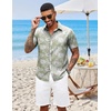 image:imageCOOFANDY Mens Hawaiian Shirts Short Sleeve Button Down Aloha Shirt Casual Beach ClothesCeladon Green Palm Leaf