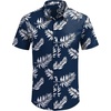 image:imageCOOFANDY Mens Hawaiian Shirts Short Sleeve Button Down Aloha Shirt Casual Beach ClothesDark Blue Palm Leaves