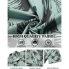 image:imageCOOFANDY Mens Hawaiian Shirts Short Sleeve Button Down Aloha Shirt Casual Beach ClothesDark Gray  Ice Green Leaves