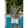 image:imageCOOFANDY Mens Hawaiian Shirts Short Sleeve Button Down Aloha Shirt Casual Beach ClothesDark Green Palm Tree
