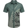 image:imageCOOFANDY Mens Hawaiian Shirts Short Sleeve Button Down Aloha Shirt Casual Beach ClothesDark Green Palm Tree